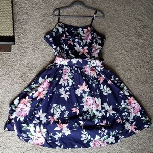 Eliza J Floral Belted Fit and Flare Sundress